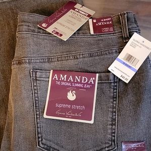 AMANDA by Gloria Vanderbilt, Faded Blk, Tapered Leg,18 Short